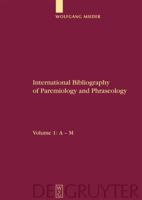International Bibliography of Paremiology and Phraseology 3110200260 Book Cover
