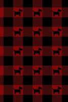 Journal: 6x9 Buffalo Plaid, Red & Black, Scottie Dog Design With 100 lined pages 1792837135 Book Cover