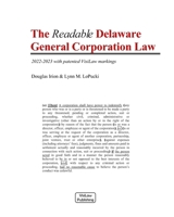 The Readable Delaware General Corporation Law: 2022-2023 with patented VisiLaw markings B0B6XZ27F9 Book Cover