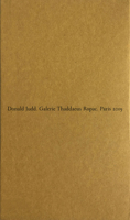Donald Judd 2910055841 Book Cover