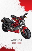 Agenda 2021 - 2022: Agenda Escolar dia por pagina Motocicleta Para estudiantes Primaria Colegio Secundaria | Diaria y semanalmente Septiembre de 2021 ... estudiante niñas y niñ B099C5NK5P Book Cover