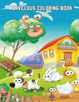 Marvelous Coloring Book: Stress-Relieving Animal Designs and Patterns, Fun Early Learning for Kids Ages 4-8 B0892HTYTZ Book Cover