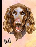 Notebook: Watercolor Dog School Notebook 100 Pages Wide Ruled Paper 1076201237 Book Cover