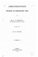 Abhandlungen civilistischen und handelsrechtlichen Inhalts 1533346887 Book Cover