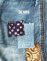 Denim: 8.5x11 college ruled notebook: vintage patched denim jeans: indigo bandana engineer stripe patchwork 1096791145 Book Cover