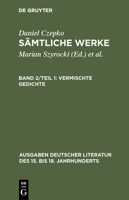 Sämtliche Werke, Band 2/Teil 1, Vermischte Gedichte 3110141647 Book Cover