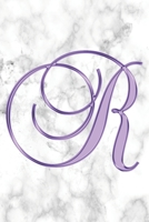 R Journal: A Monogram R Initial Capital Letter Notebook For Writing And Notes: Great Personalized Gift For All First, Middle, Or Last Names (Purple Gold White Marble Print) 1702357562 Book Cover