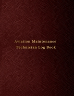 Aviation Maintenance Technician Log Book: AMT Aircraft mechanic logbook for aircaft repairs and mechanical work - Red leather print design 1701468522 Book Cover