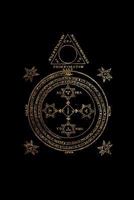 Satanic Sigil: Gold - Goetic Magic - Ouroboros and Penagrams | College Ruled Lined Pages 1720707715 Book Cover