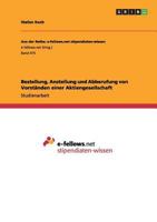 Bestellung, Anstellung und Abberufung von Vorst�nden einer Aktiengesellschaft 3656242550 Book Cover