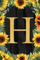 H - Monogrammed Sunflower Journal: Personalized College Ruled 6x9 Floral Notebook 1700461141 Book Cover