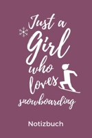 Just a Girl Who Loves Snowboarding Notizbuch: A5 Notizbuch BLANKO Geschenk f�r Snowboarder Snowboard Training Geschenkidee Wintersport Sch�nes Buch Journal Kalender Terminplaner 1674038461 Book Cover
