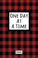 One Day At A Time Journal: Lined Journal In Red and Black Buffalo Plaid With An Inspirational Quote 1709951990 Book Cover