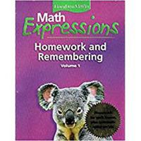 Math Expressions Grade 1 Homework and Remembering Blackline Masters volume 1 Houghton Mifflin 0618641092 Book Cover
