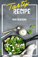 Tasty Recipe Notebook: Recipe Notebook Journal, Recipe Organizer, Blank Recipe Book, Kitchen Accessory & Cooking Guide for Recording Family Treasured Recipes, 6 x 9 inches: Funky Vintage Blank Recipe 1650084048 Book Cover
