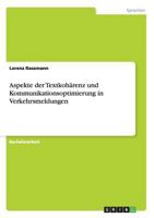 Aspekte Der Textkoharenz Und Kommunikationsoptimierung in Verkehrsmeldungen 3656036403 Book Cover