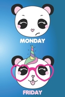 Monday Friday: Cute Panda Bear Kawaii Composition Notebook Japanese Otaku Anime lovers 120 Blank lined pages 6 x 9 Journal Planner organizer School 1660383579 Book Cover