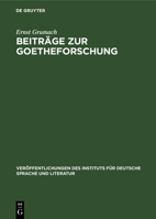 Beiträge Zur Goetheforschung 3112581350 Book Cover