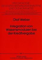 Integration Von Wissensmodulen Bei Der Kreditvergabe 3631314353 Book Cover