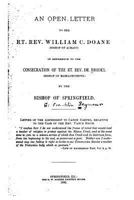 An Open Letter to the Rt. Rev. William C. Doane 1533034303 Book Cover