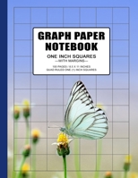 Graph Paper Notebook: 1 inch squares grid paper notebook with flowers and butterflies, 100 pages, double-sided, non-perforated, 8.5 x 11 Inches (Letter Size) 1690683163 Book Cover