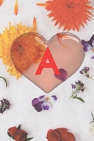 A: Floral monogram letter a notebook college   love pink 100 page 6/9 Special for both old and young children books now B083XGJVNN Book Cover