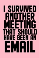 I Survived Another Meeting That Should Have Been An Email: Coworker Office Funny Gag Notebook Wide Ruled Lined Journal 6x9 Inch ( Legal ruled ) Family ... Idea Mom Dad or Kids in Holidays - Pink Cover 1673889735 Book Cover