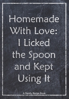 Family Recipe Book: Homemade With Love - I Licked the Spoon and Kept Using It - A Blank Family Home Cookbook to Write In Recipes Journal Your Favorite Menu Simple 1670227960 Book Cover