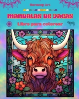 Mandalas de vacas Libro de colorear para adultos Diseños antiestrés para fomentar la creatividad: Diseños místicos de vacas para aliviar el estrés y equilibrar la mente B0CGKQWCH3 Book Cover