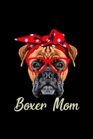 Boxer Mom Dog Wear Glass Cute Pet Lover Gift: Blank Lined Notebook Journal for Work, School, Office 6x9 110 page 1677276681 Book Cover