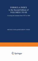 Formula Index to the Second Edition of Volume I to III 3642502865 Book Cover