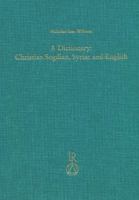 A Dictionary: Christian Sogdian, Syriac and English 3954901757 Book Cover