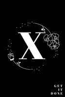 Simple Black Initial Letter X Notebook with Rose Floral Journal for Women, Girls Birthday Gift and School: Lined Notebook / Journal Gift, 120 Pages, 6x9, Soft Cover, Matte Finish 1677321903 Book Cover
