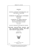 Hearing on National Defense Authorization Act for Fiscal Year 2008 and oversight of previously authorized programs 169137038X Book Cover