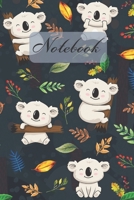 Notebook: Koala Bears Log And Leaves - Diary / Notes / Track / Journal, Book Gifts For Women Men Kids Teens Girls Boys Friends 6x9 120 Pages 1706274661 Book Cover