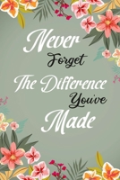Never Forget The Difference You've Made:: Retirement & Appreciation Gifts for Women and Professionals Who Have Made a Big Impact on People's Lives./ 6 ... gifts for Women and Men, Teachers... B084QKQHWZ Book Cover