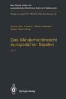 Das Minderheitenrecht europäischer Staaten: Teil 1 3642782388 Book Cover