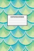 Composition Notebook: Mermaid Scales Wide Ruled Notebook Lined School Journal 120 Pages 6 x 9 Children Kids Girls Teens Women Subject ... Aqua (Wide Ruled School Composition Books) 1705894445 Book Cover