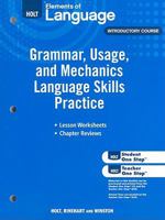 Elements of Language: Grammar Usage and Mechanics Language Skills Practice Grade 6 0030994136 Book Cover