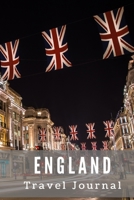 England Travel Journal: Travel log/book with 50 double pages for diary entries and 20 pages for notes, Famous Regent Street at Night 1671318986 Book Cover