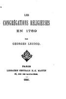 Les Congr�gations Religieuses En 1789 (Classic Reprint) 1145859283 Book Cover