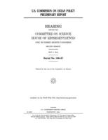 U.S. COMMISSION ON OCEAN POLICY PRELIMINARY REPORT 1677766808 Book Cover