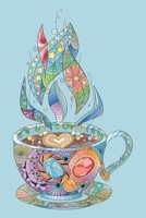 Dot Grid Notebook: 150 Page Journal - 6x9" (15.24 x 22.86 cm) - White Paper - Light Teal Cover with Teacup Illustration (Dot Grid Notebooks) 1677714441 Book Cover