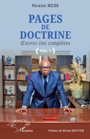 Pages de doctrine: Œuvres (in) complètes (Vol. 1) (French Edition) 2336466422 Book Cover