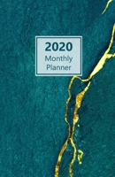 2020 Monthly Planner: Portable. Month on 2 pages followed by six Notes pages. Monthly layout Includes To-do section. 8.5"x 5.5". Fits in purse. (Half ... teal, gold color. Soft matte cover). 1709937238 Book Cover
