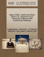 State of MD v. Baltimore Radio Show U.S. Supreme Court Transcript of Record with Supporting Pleadings 1270363417 Book Cover