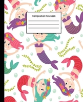 Composition Notebook: Mermaid Wide Ruled Blank Lined Cute Notebooks for Girls Teens Kids School Writing Notes Journal -100 Pages - 7.5 x 9.25'' -Wide Ruled School Composition Books 170218255X Book Cover