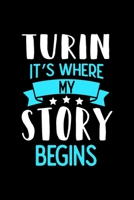 Turin It's Where My Story Begins: Turin Dot Grid 6x9 Dotted Bullet Journal and Notebook 120 Pages 1673568580 Book Cover
