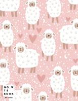 Notebook by c cher: Cute sheep on pink cover and Lined pages, Extra large (8.5 x 11) inches, 110 pages, White paper 1096063395 Book Cover