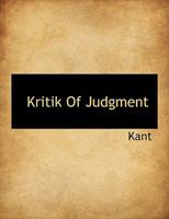 Kritik Of Judgment 0526382708 Book Cover